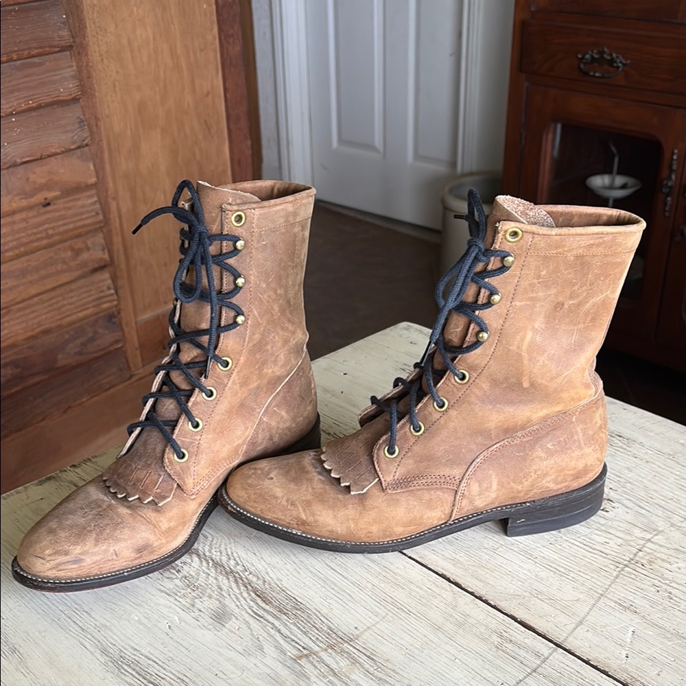 Leather Justin Roper lace up boots